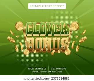 clover bonus 3D text effect template