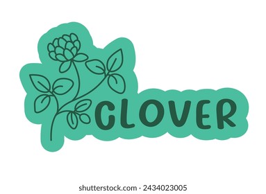 Clover botanical vector on white, ideal for environmental themes, educational graphics.