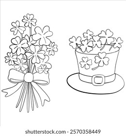 Clover Bouquet and Hat Coloring