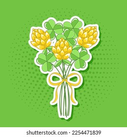 Clover Bouquet St Patricks Day Sticker