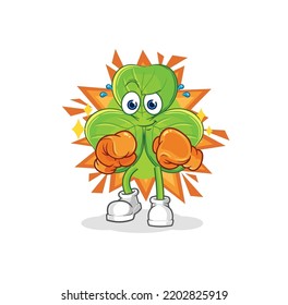 the clover boxer character. cartoon mascot vector