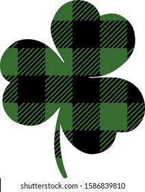 clover bufalo plaid st patricks day vector illustration