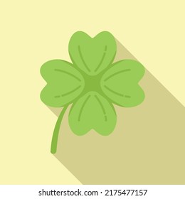 Clover button icon flat vector. Ireland day. Irish luck