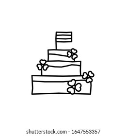 Clover, cake icon. Simple line, outline vector elements of Patrick's day icons for ui and ux, website or mobile application