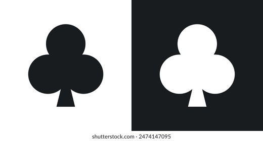 Clover Card Icon Set. Symbol of the Club Suit in Card Games.