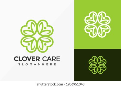 Clover Care Logo Design  Brand Identity Logos Designs Vector Illustration Template