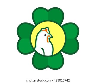 clover chicken hen poultry livestock animal image vector