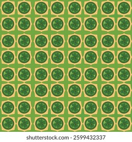 Clover Circle Pattern Vector - St. Patrick's Day and Natural Charm Seamless Design