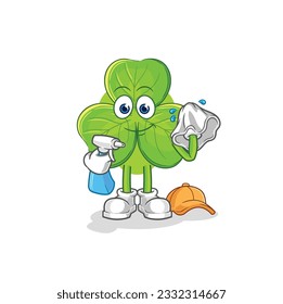 the clover cleaner vector. cartoon character
