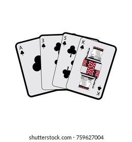 clover or clubs suit french playing cards icon image 