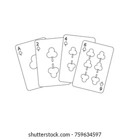 clover or clubs suit french playing cards icon image