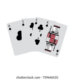 clover or clubs suit french playing cards icon image 