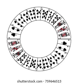 clover or clubs suit french playing cards icon image 