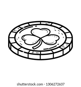 clover coin with cloud saint patrick day