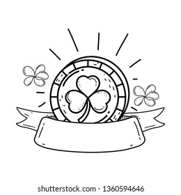 clover coin with cloud saint patrick day