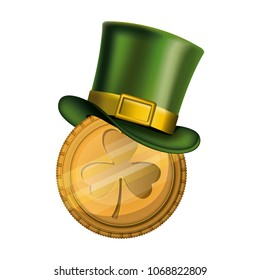 clover coin with elf hat