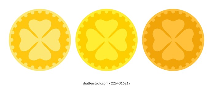 Clover Coin aislado en estilo plano