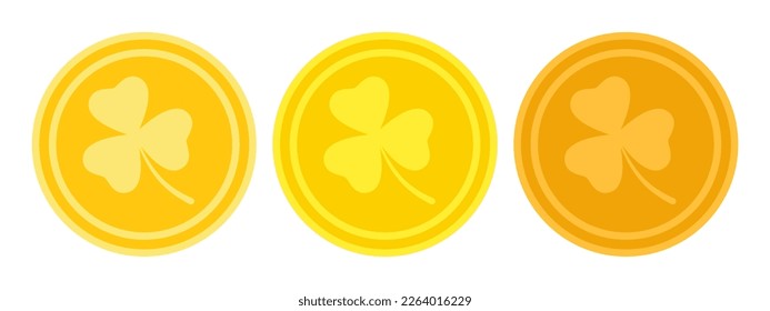 Clover Coin in flat style isolated