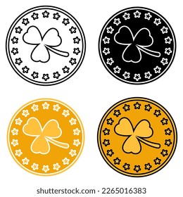 Clover Coin in flat style isolated