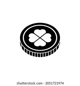 clover coin icon in Irish set