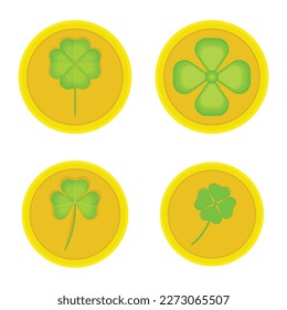 Clover coin St Patrick's Day