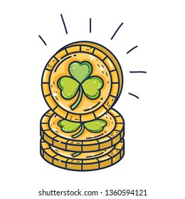 clover coins saint patrick day