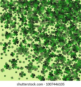 Clover is a confetti which consist of many isolated elements. Stylish and beautiful clover. Can be used as poster, border, background, wallpaper, card and etc