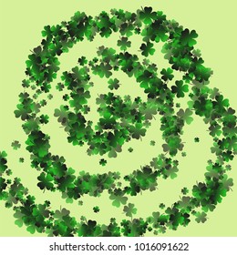 Clover is a confetti which consist of many isolated elements. Stylish and beautiful clover. Can be used as poster, border, background, wallpaper, card and etc
