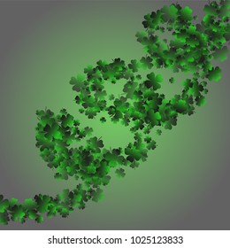 Clover is a confetti which consist of many isolated elements. Stylish and beautiful clover. Can be used as poster, border, background, wallpaper, card and etc
