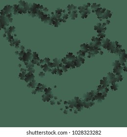 Clover is a confetti which consist of many isolated elements. Stylish and beautiful clover. Can be used as poster, border, background, wallpaper, card and etc