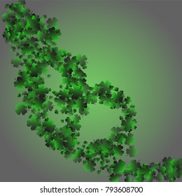 Clover is a confetti which consist of many isolated elements. Stylish and beautiful clover. Can be used as poster, border, background, wallpaper, card and etc