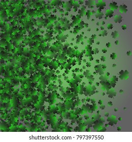Clover is a confetti which consist of many isolated elements. Stylish and beautiful clover. Can be used as poster, border, background, wallpaper, card and etc