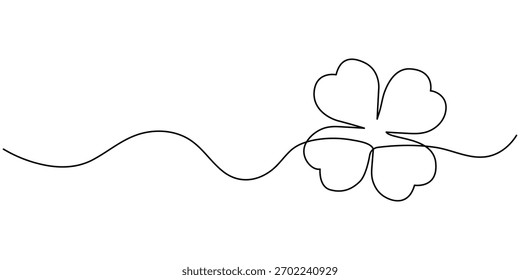 trevo da ilustração contínua de desenho de uma linha.
