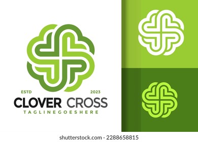 Clover cross medical logo vector icon illustration