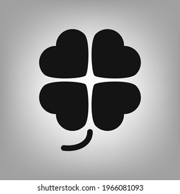 Clover cut-out icon for the interface of applications, games, sites, vector illustration.