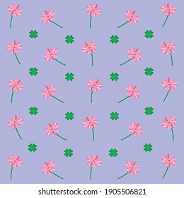 Clover and Daisy Flowers Background Designs