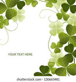 Clover decoration corner for greeting card with copy space.File contains Clipping masks, Gradients, Transparency. EPS10.