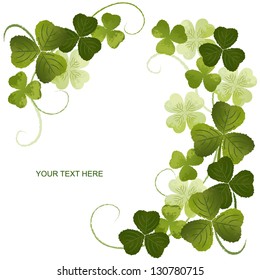 Clover decoration frame with copy space.File contains Gradients, Transparency.