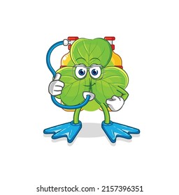 the clover diver cartoon. cartoon mascot vector