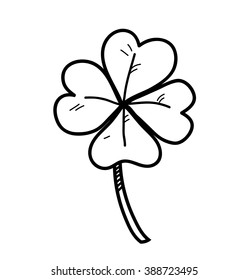 Clover Doodle, A Hand Drawn Vector Doodle Illustration Of A Clover Flower (shamrock).