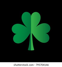 Clover Emblem Icon. Vector Ilustration. St  Patricks Day Holiday Decorative Element.
