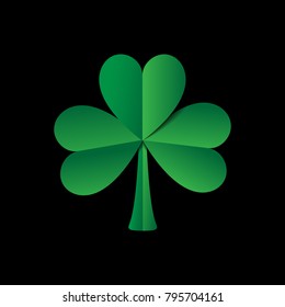 Clover Emblem Icon. Vector Ilustration. St  Patricks Day Holiday Decorative Element.