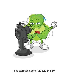 the clover with the fan character. cartoon mascot vector