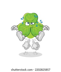 the clover fart jumping illustration. character vector