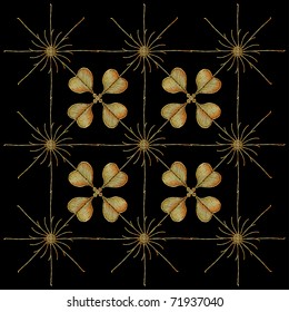 clover fence pattern gold vector drawing
