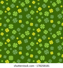 Clover field seamless pattern. Vector illustration. 