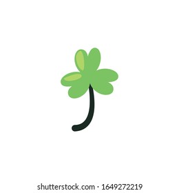 Clover fill style icon design. Saint Patrick's day Ireland celebration fortune Irish natural and lucky theme. Vector illustration.
