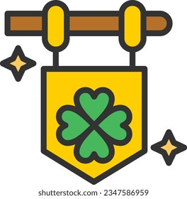 Clover Flag Icon image. Suitable for mobile application.
