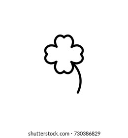 Clover flat icon. . Thin line signs of casino for design logo, visit card, etc. 