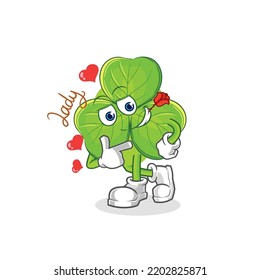 the clover flirting illustration. character vector